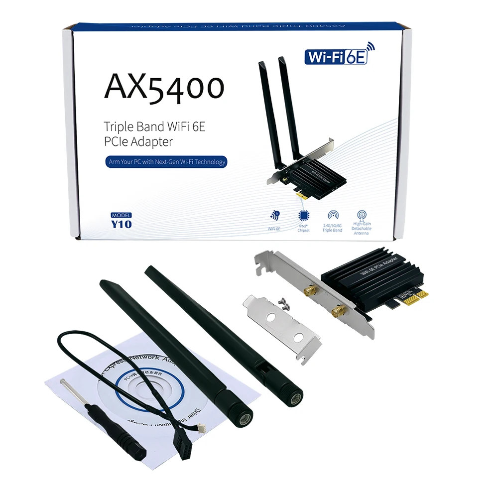 Adattatore Wireless BLE5.2 + 1024-QAM/MU-MIMO usb wifi OEM 802.11AX WIFI6E 5400Mbps 2.4G/5.8G/6G 160Mhz