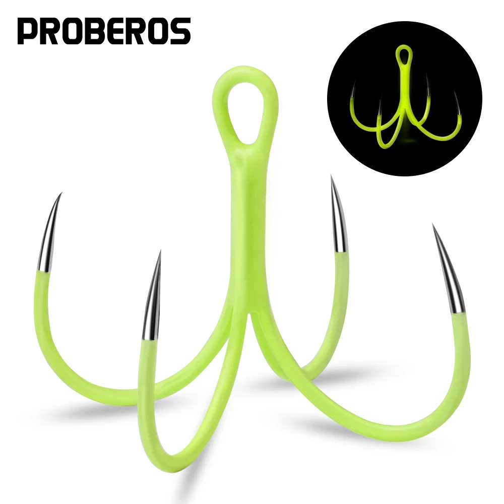 PROBEROS 20 Stück 16 #   18 #   Leuchtende Vierfachhaken mit Widerhaken, scharfes Salzwasser-Pesca-Angelhaken, Angelzubehör im Großhandel