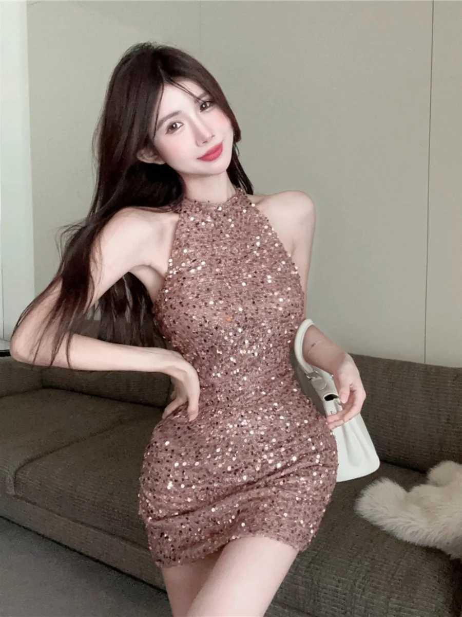 تنورة Injun Sequin Nelace مستديرة Ne Dr Ele Spicy Girl Faionable للخريف الجديدة للنساء