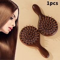 Mini Golden Sandalwood Air Bag Comb Air Cushion Anti Static Massage Wood Comb Curly Hair Comb Brush Hair Curly Hair