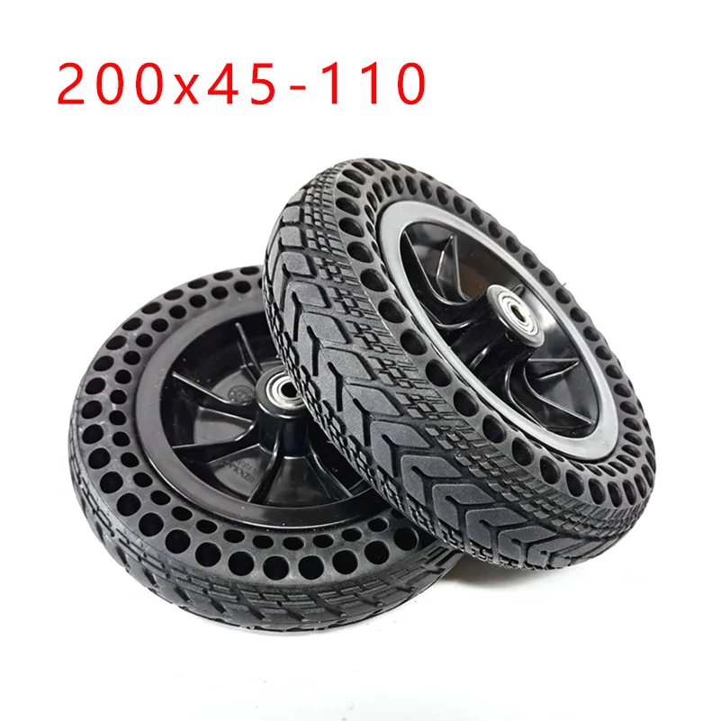 Solid Tire 8 Inch 8X1 1/4 200x45-110 With Hub Wheel For Electric Scooter Wheelchair Non-Pneumatic Honeycomb Inner Diameter 8mm