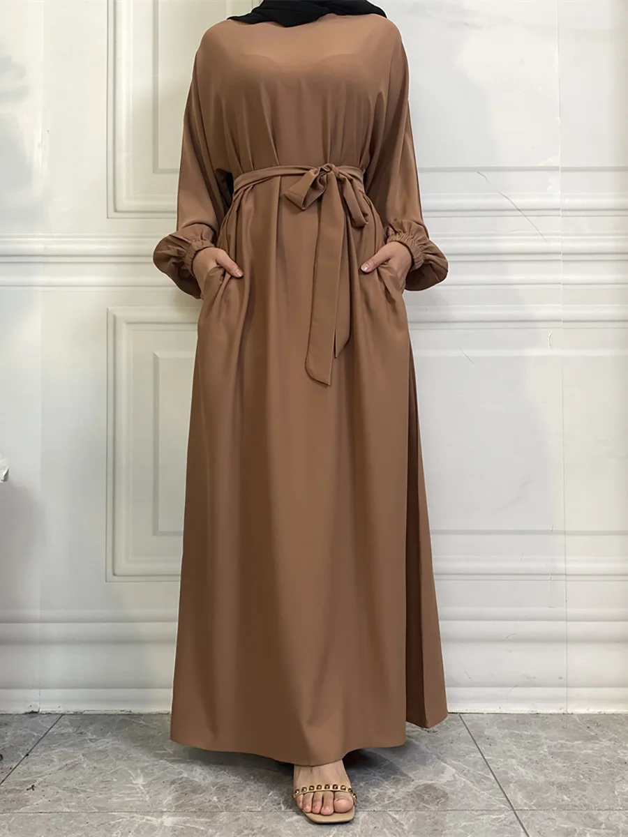 حار سيلي أسلوب بسيط فساتين مغربية قفطان تركيا بلون الخليج عبايات المرأة الإسلامية فستان طويل مسلم السعودية رداء رمضان 36