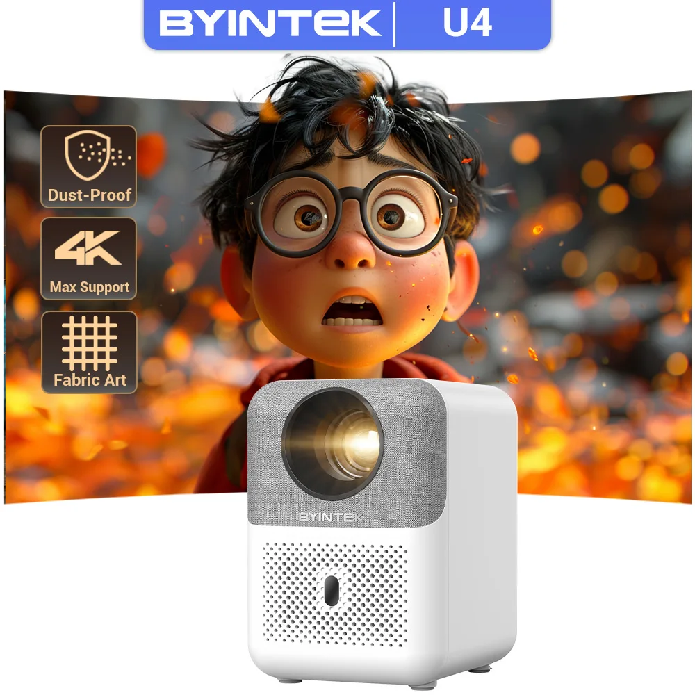 BYINTEK LOVE U4 Smart Mini Heimkino Projektor 4K 1080P Video Android WIFI für Smartphone Kino