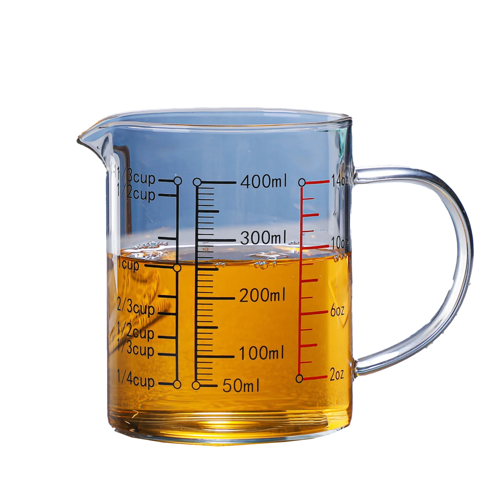 400 ML Glass Measuring Cup Household High Borosilicate Glass Cups Durable Graduated Cup  with Handle for Kitchen Measuring Tools