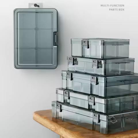 Plastic Tool Parts Box Storage Screw Box Tool Thickened Grid Box Classification Electronic Component Drill Bit Accessories