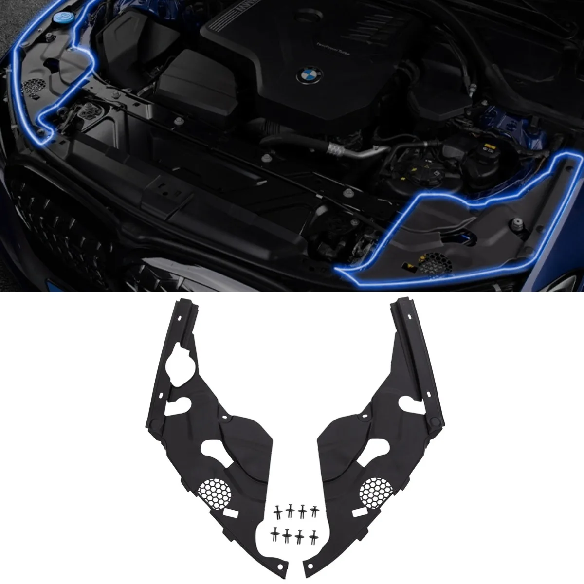 

Car Under Cover Engine Guard Body Kit Compatible With BMW 3 Series 325Li 2020 Under Protection Plate Front Skid Plate Body Kit