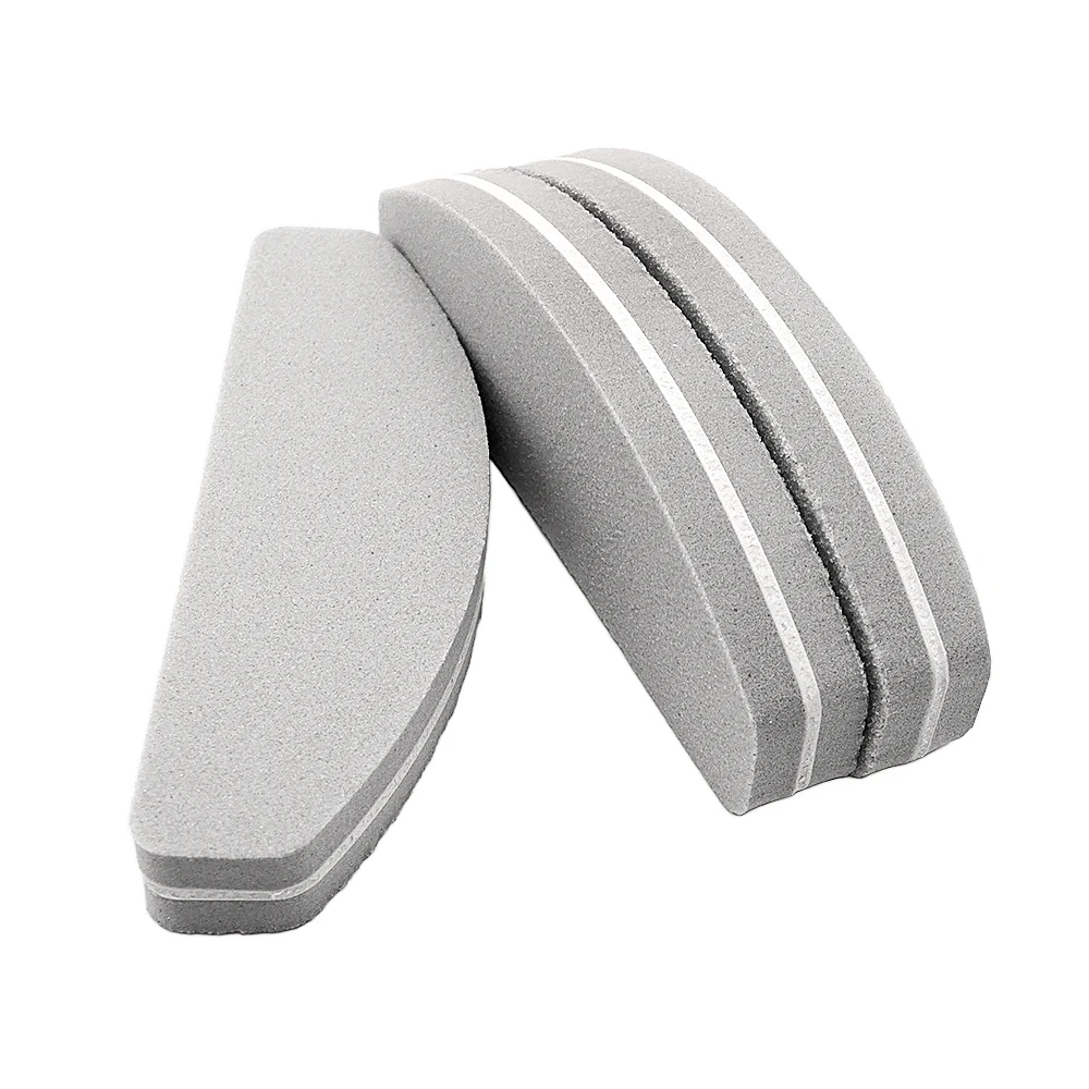5/10/20Pcs Grey Sponge Nail File Grit MINI Tools Double Sided Sandpaper Foam Emery Board Polisher Buffer Moon Design
