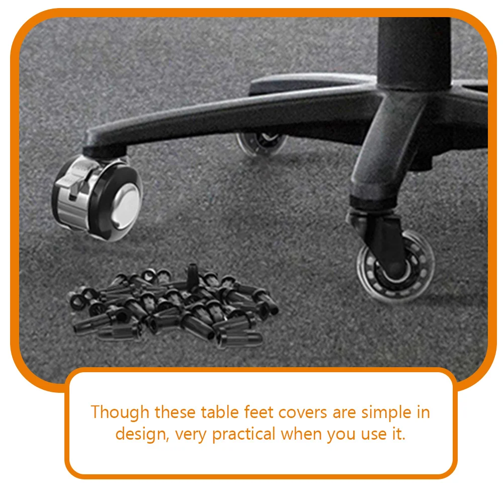 

12 Pcs Computer Desk Swivel Chair Universal Wheel Rubber Cover Wheelchair Accessories Office Caps Stopper Protective Chairs