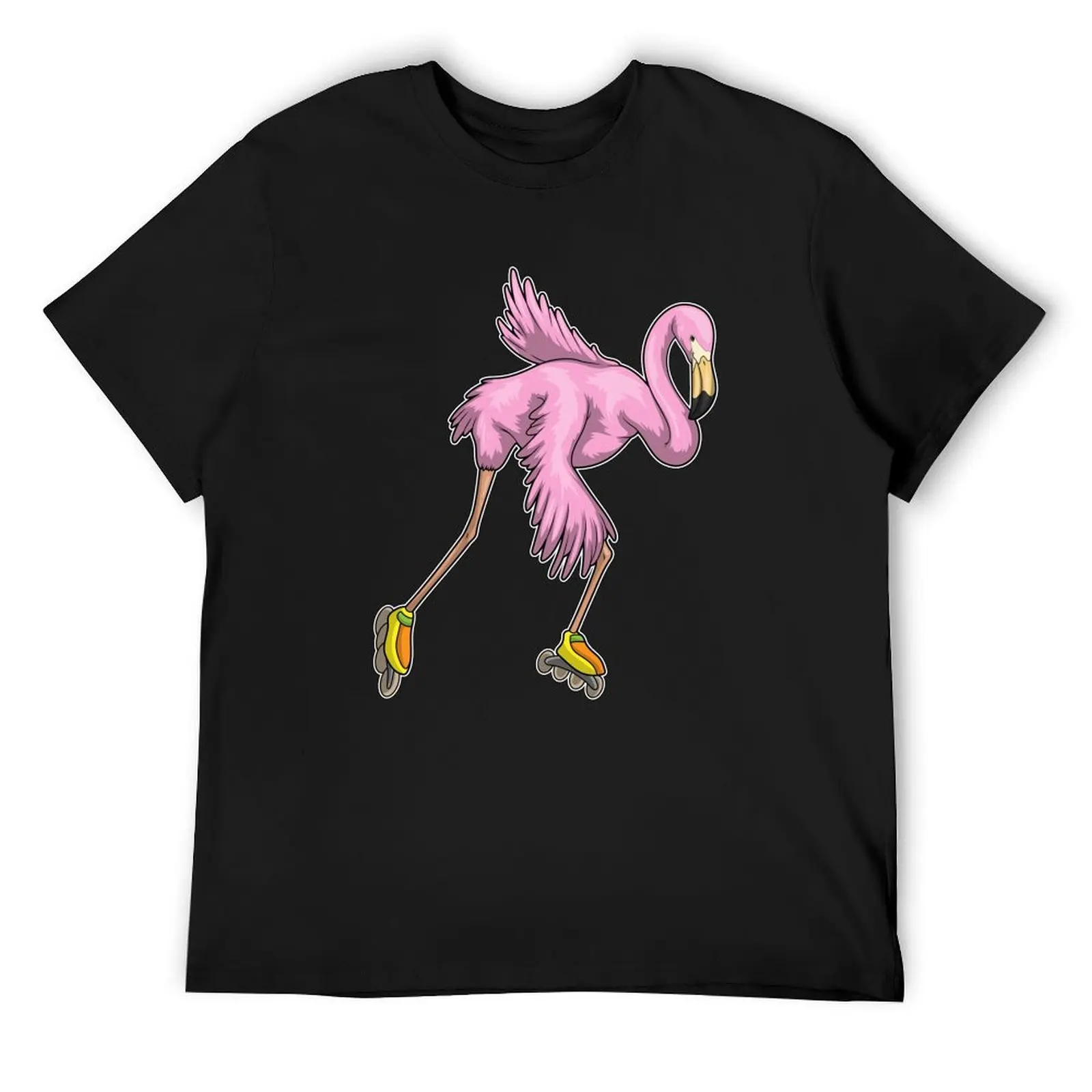 Flamingo Inline skating Roller skates T-Shirt graphic t shirts animal prinfor boys oversized t shirts for men