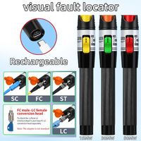 Rechargeable 15/30/50MW Visual Fault Locator Fiber Optic Tester SC/FC/ST 2.5mm interface Optical Fiber Cable Tester FTTH Tool