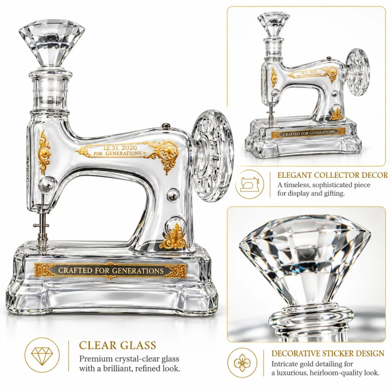 Vintage Sewing Machine Glass D - огляд і ціна Vintage Collectible Bottles