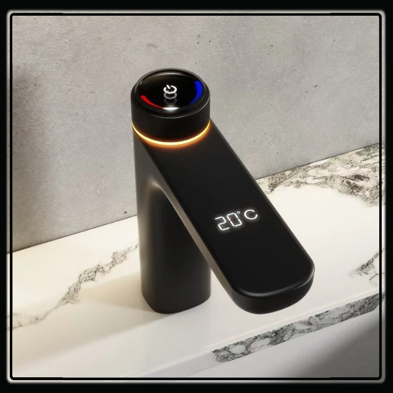 Torneira Digital Termostática Led para Banheiro Misturador Quente e Frio Sensor de Temperatura Misturador para Bacia Pia de Cozinha Luxo
