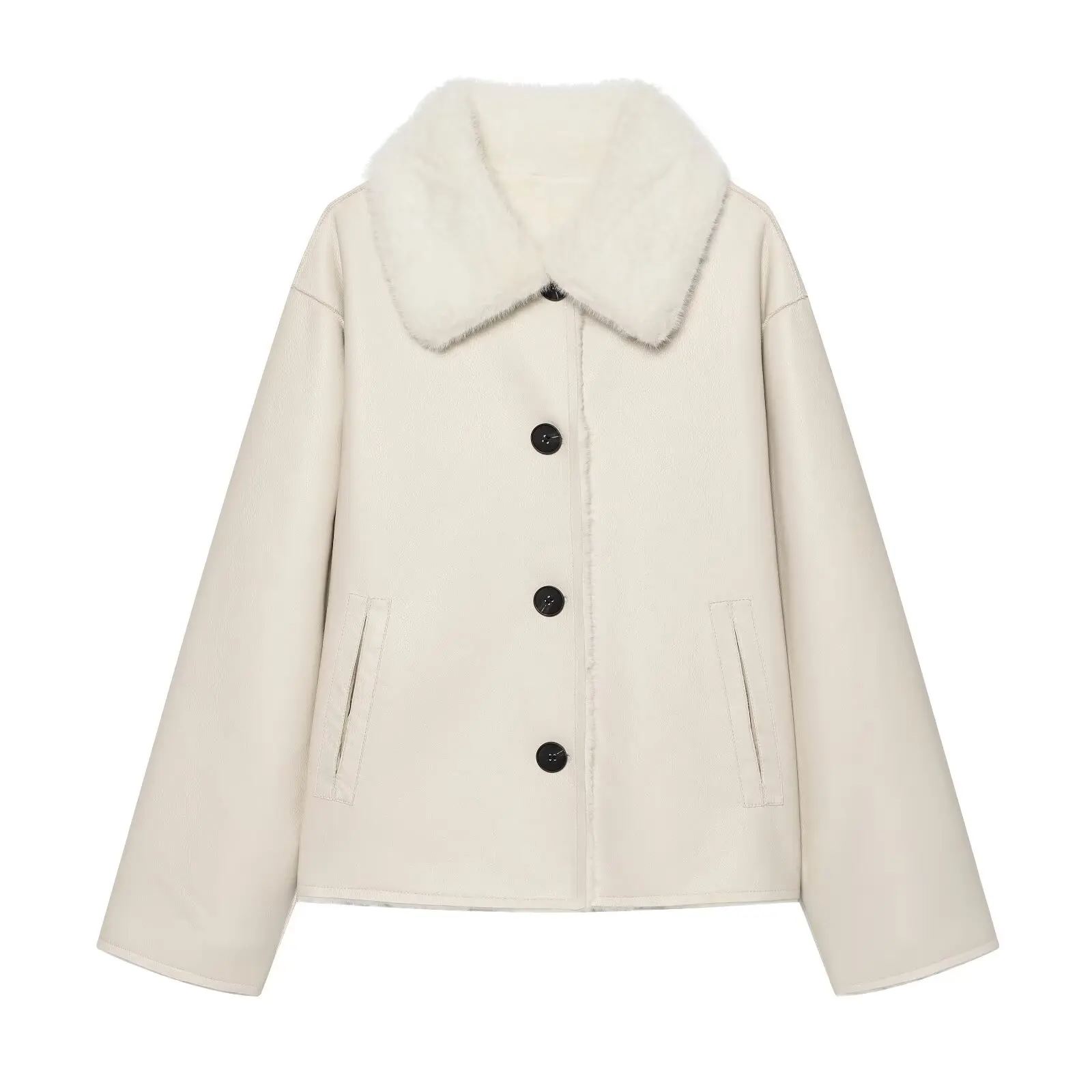 KONDALA Damen Vintage Chic Kunstpelz- & Lederjacke Elegante Doppelseitige Wendbare Jacke 2026 Herbst Winter Pendler-Freizeitmantel – Detail 13