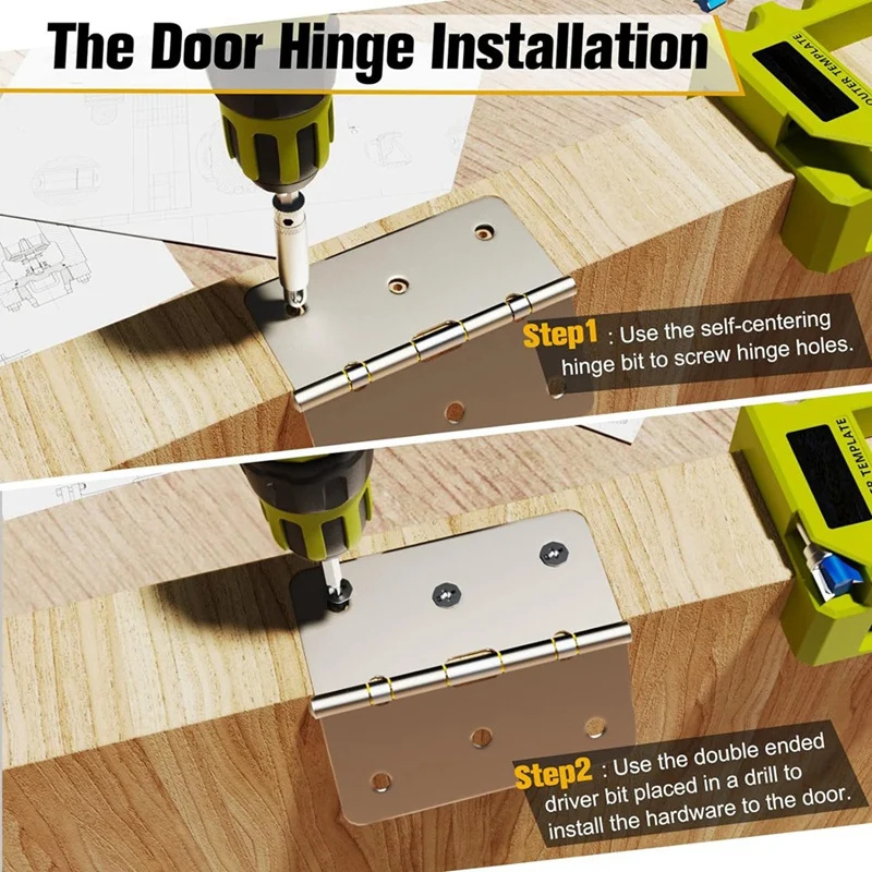 Door Hinge Jig, Door Hinge Mortiser, Hinge Installation Kit, Door Hinge Router Template For 3Inch To 5Inch Hinges