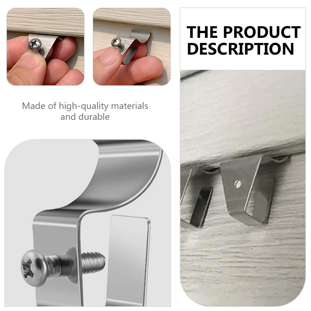 

6pcs Steel Wall Hooks Heavy Duty Vinyl Siding Mounts HiddenHooks Practical Outdoor Decorations No Punching Tools Holes
