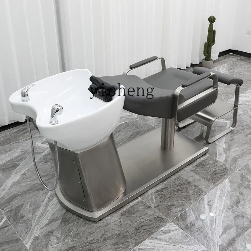 TQH shampoo bed barber shop dedicated Internet celebrity hair shop shampoo bed deep ceramic basin half lying flush bed