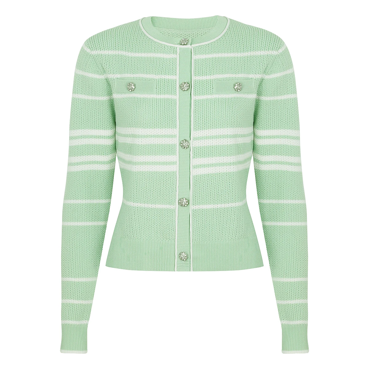 

2674 High-Quality Spring And Autumn New Style Striped Temperament Gentle Ladylike Style Women's Top Cardigan Coat Versatile