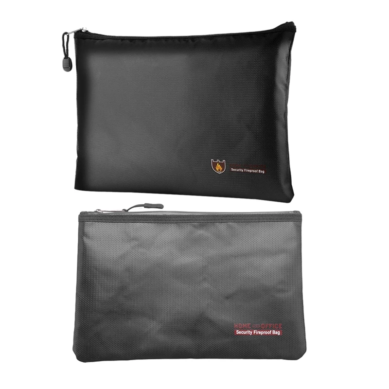 

Portable Fireproof Waterproof Document Envelope File Folder Cash Pouch Fireproof Money Bag Lipo Safe Bag