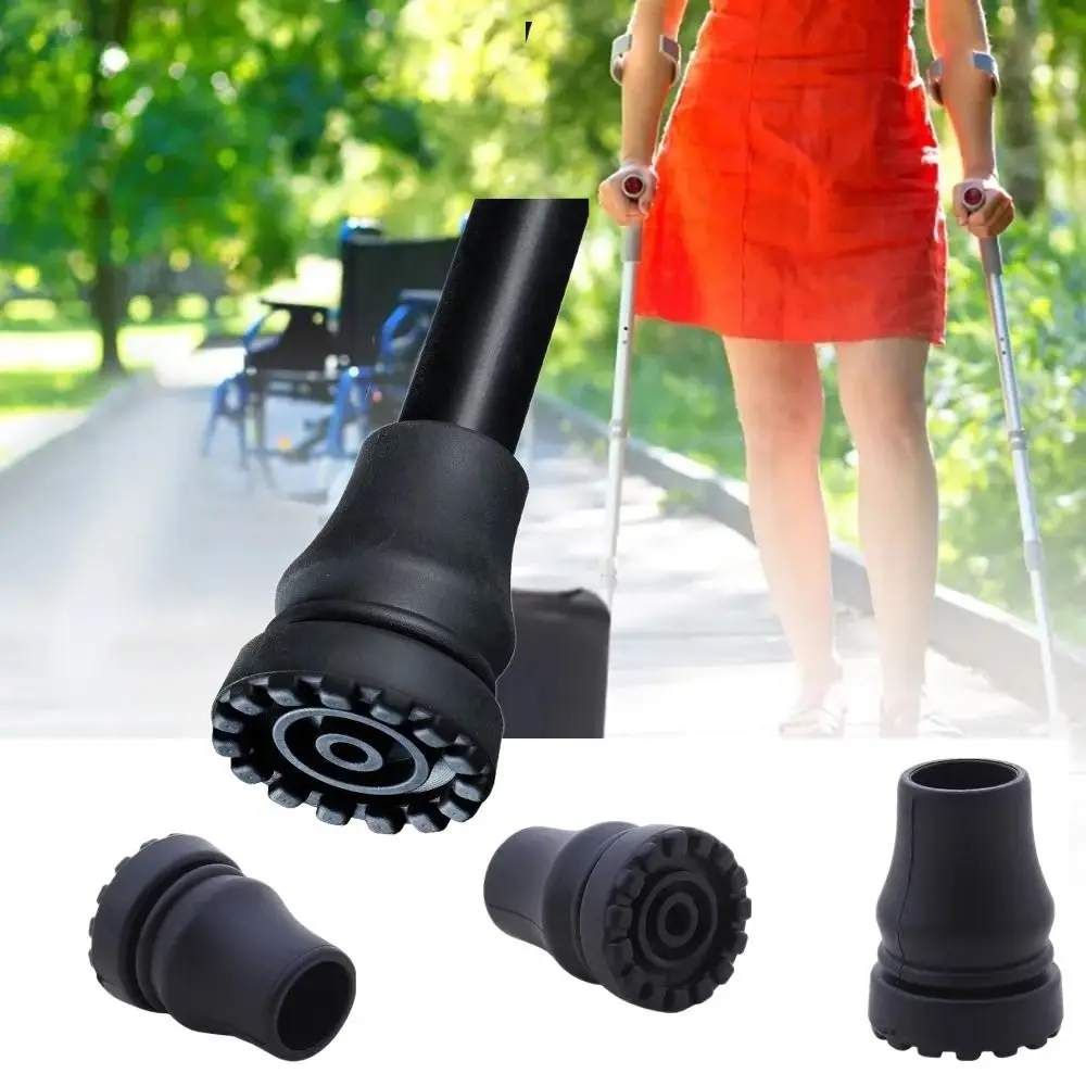 Non-Slip Rubber Pad Cap Antiskid 16-22mm Trekking Pole Tip Cover Durable High-quality Crutch Cane Bottom Pads Climbing Hiking