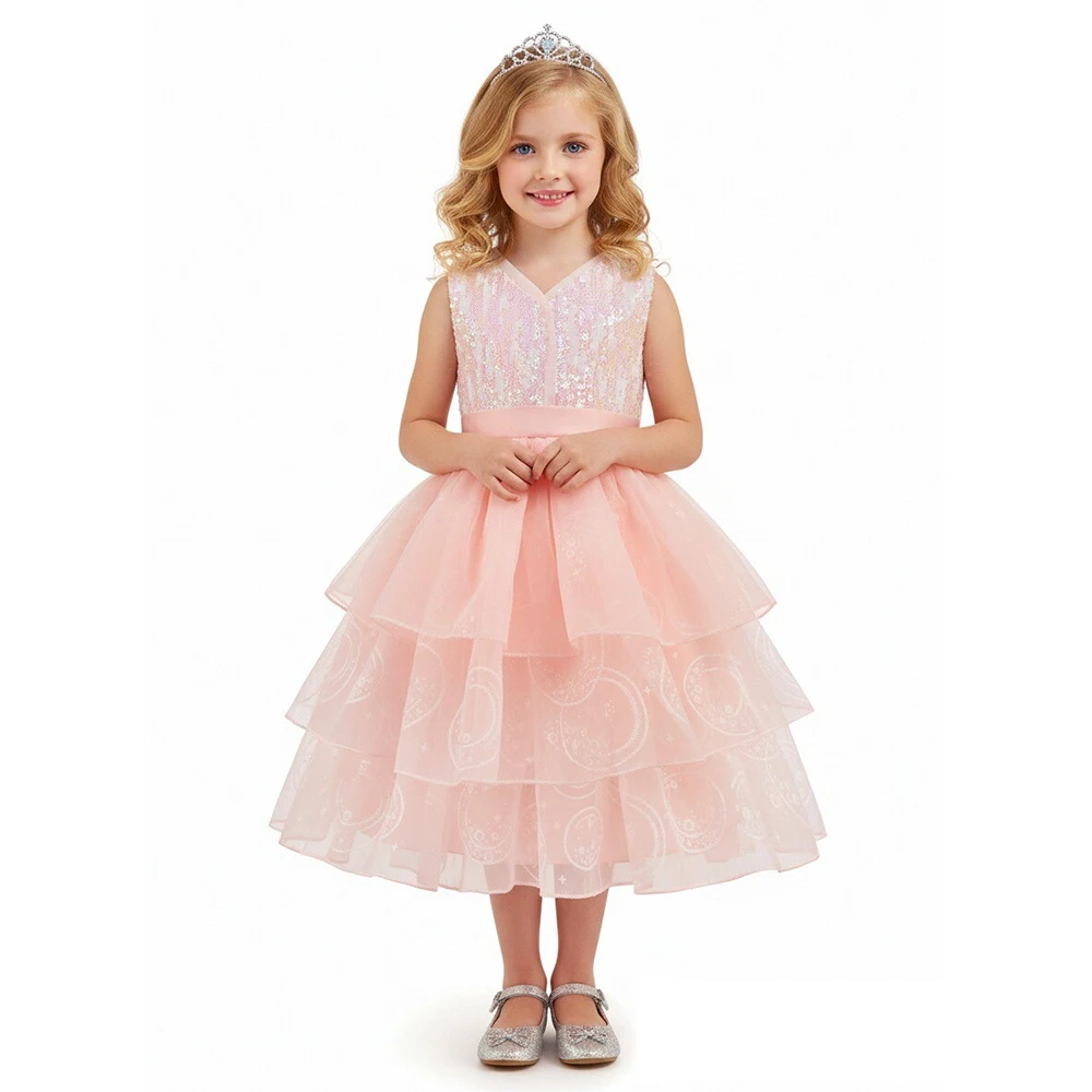 فستان Glinda فساتين الأميرة بدون أكمام ترتر تول توتو فستان متعدد الطبقات منتفخ تنورة عيد الميلاد والهالوين وحفلات أعياد الميلاد