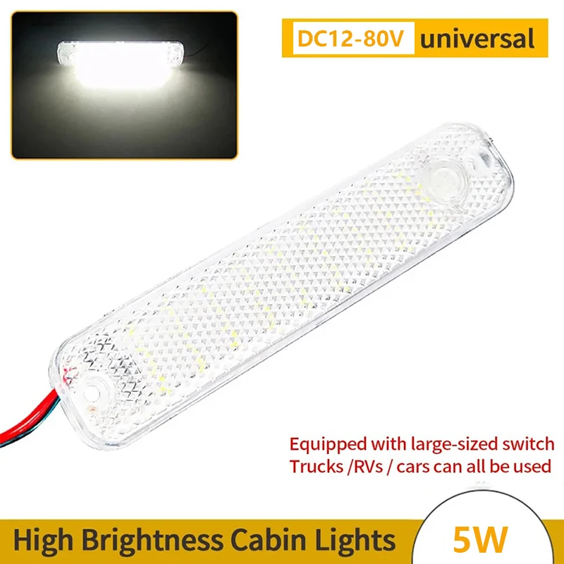 Lampu atap mobil, 12v-80v Led mobil Universal bar atap mobil lampu baca bagasi lampu Interior dalam ruangan langit-langit mobil untuk rumah motor led bar
