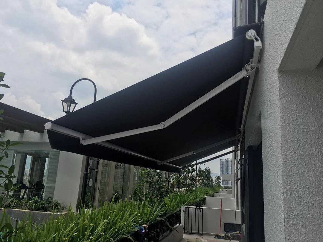 Retractable Awning, Aluminum Alloy Frame Outdoor Canopy, Acrylic Sail Garden Awning Sunshade for Patio and Deck, 2m x 1.5m