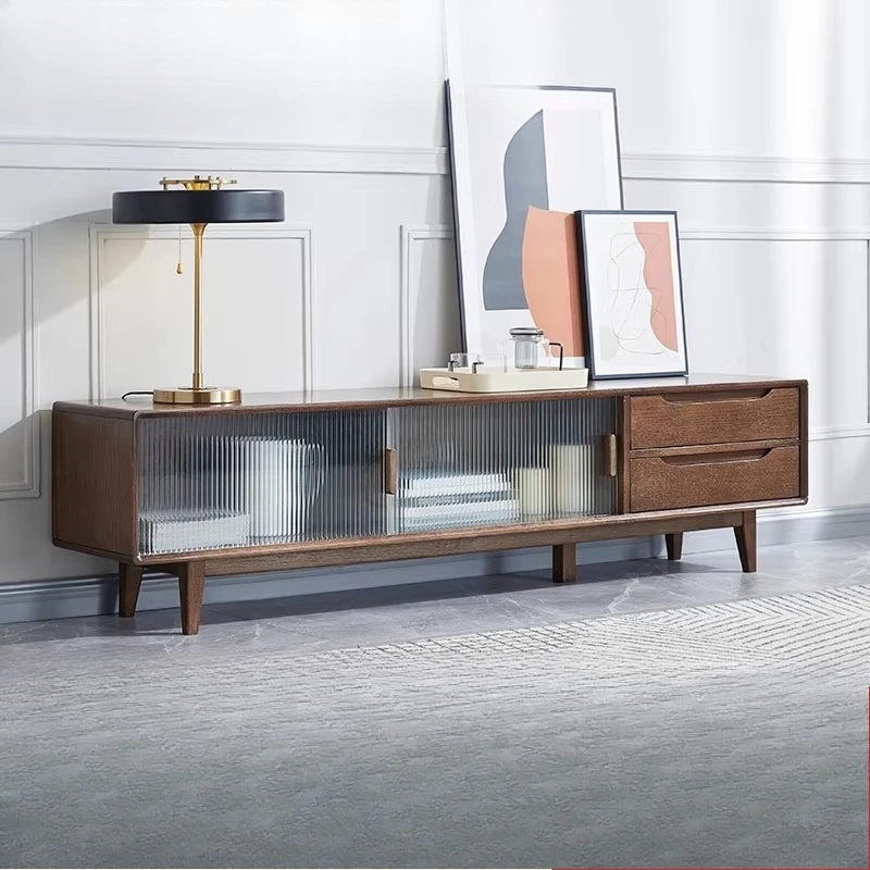 

Solid wood TV cabinet Nordic oak locker Small apartment wall cabinet Modern living room light luxury