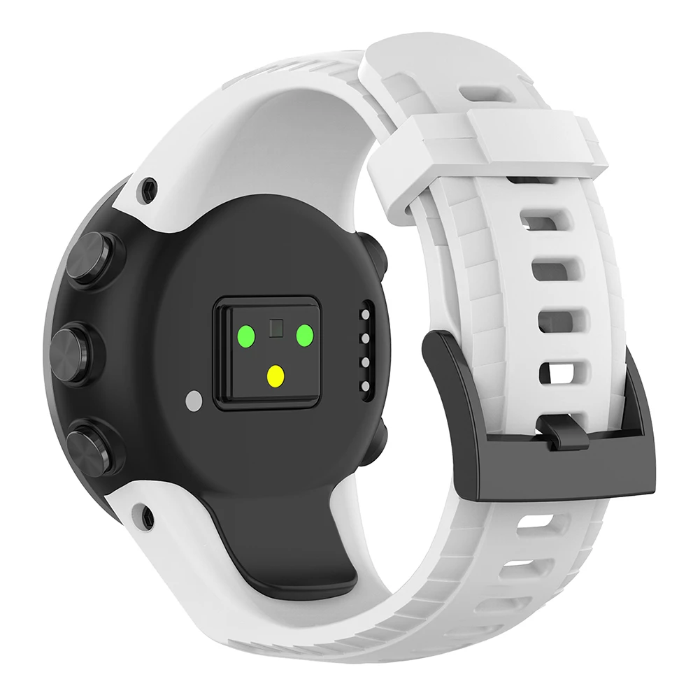 Silicone Replacement Watchband for Suunto 5 Watch Band Wrist Strap (White)