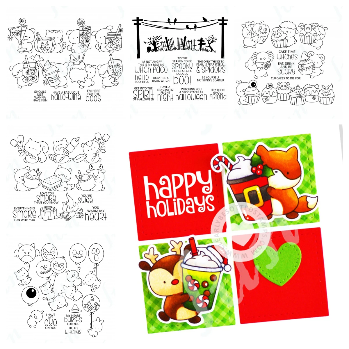 

Happy Campers Metal Cutting Dies Silicone Stamps Scrapbooking New Make Photo Album Card DIY Paper Embossing Craft Supplies