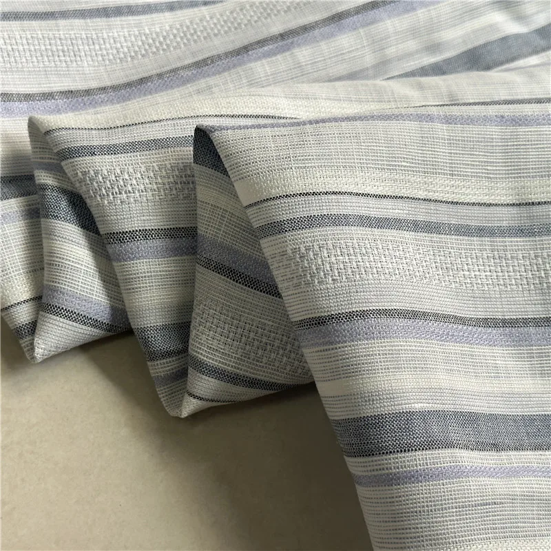 

Blue Strip Old Wind Linen Fabric Pure Natural Soft Pants