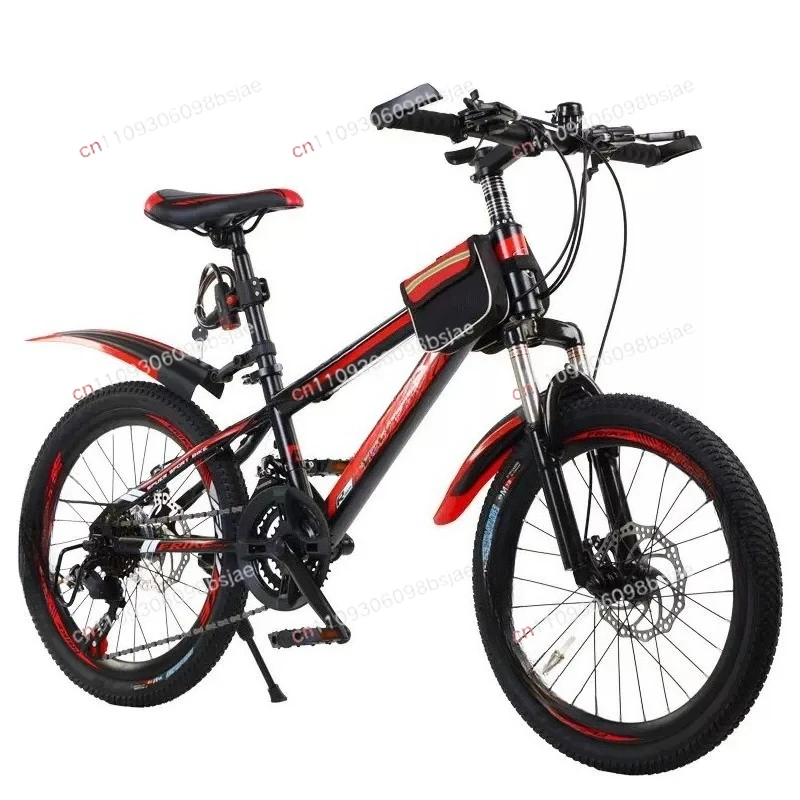 Children's Off-road Bicycle 20-inch Variable Speed Shock Absorption Racing Car, A Disc Brake for Young Men and Women