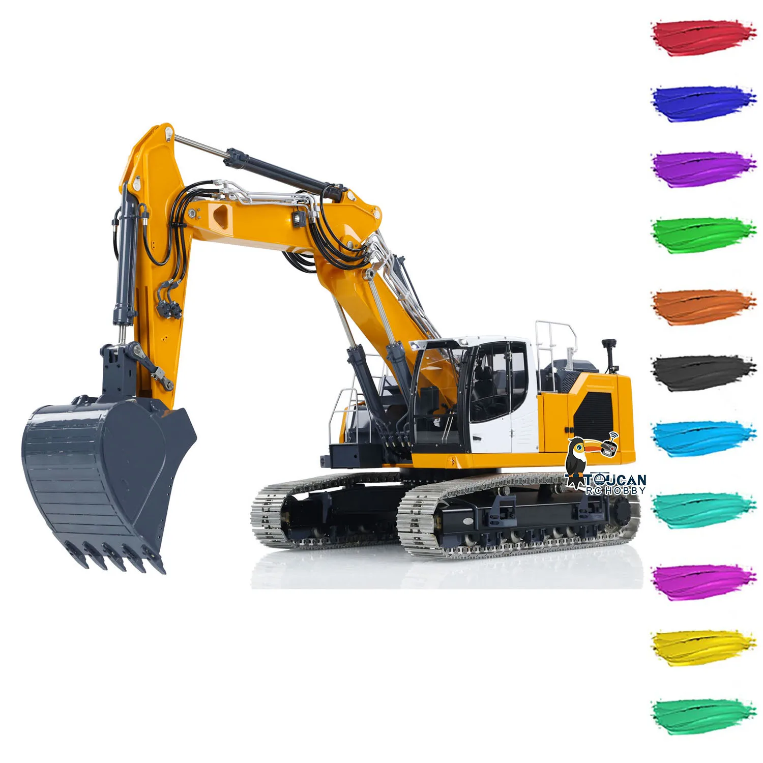 3-Section Arm LESU 1/14 LR945 Metal Hydraulic RC Excavator  DIY Painted Finished Radio Control Diggers Light Trucks Cars Vehicle