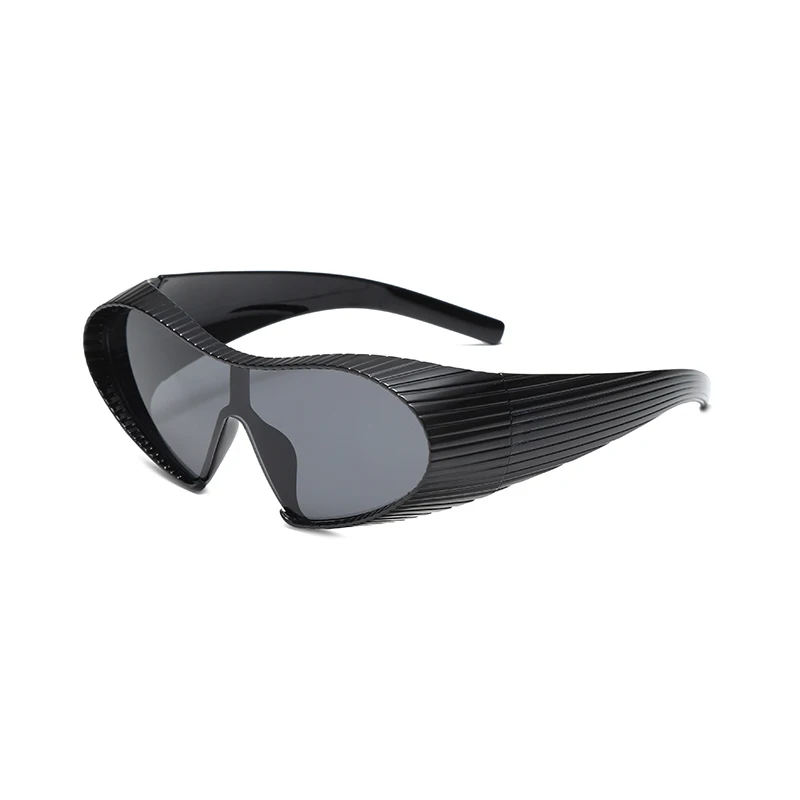 2025 New Fashion Personality Y2k Trendy Sunglasses For Men And Women Futuristic Large Frame One-piece Protective Glasses 7751 - view 2