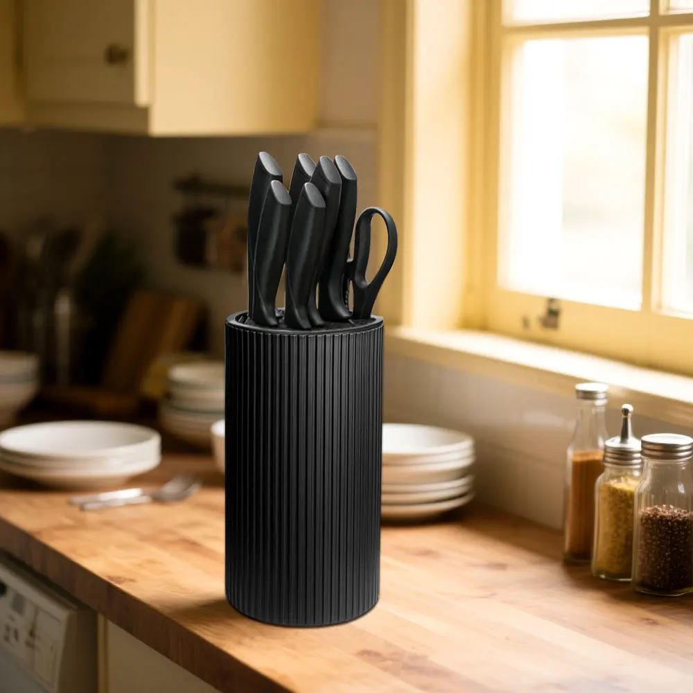 8.8 inch Kitchen Knife Holder  Stand for Kitchen Chef Ceramic Knife Inserted Plastic Knife Holder Bucket Kitchen Storage Tools
