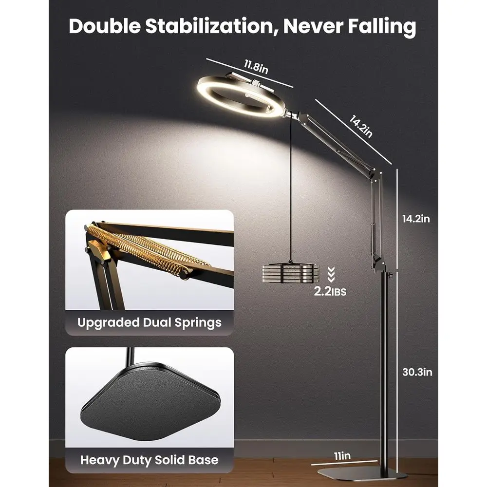 10 حامل كاميرا علوي قابل للتعديل مع حامل وحامل ثلاثي القوائم لهاتف iPhone، ضوء حلقة طويل 70.8 للفيديو والتصوير الفوتوغرافي والبث #4