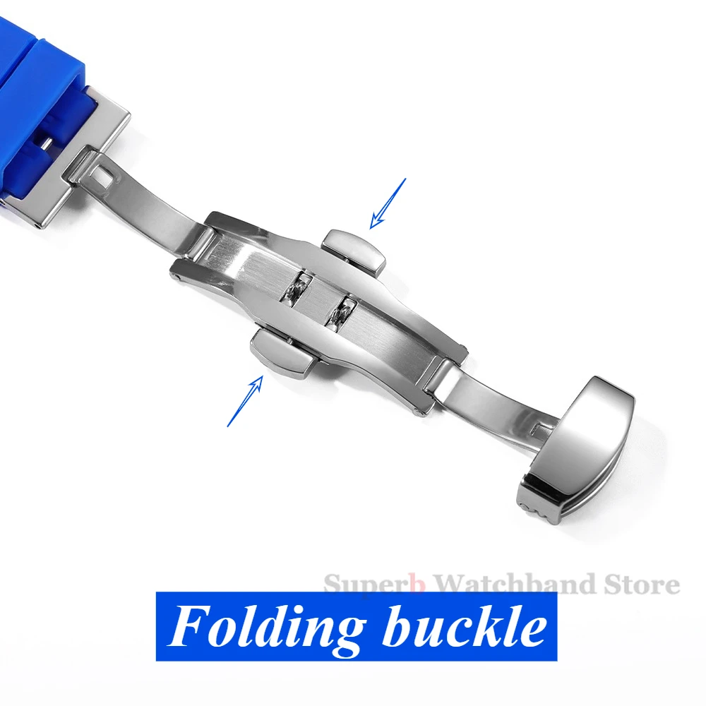 Correa de silicona suave para reloj Seiko de 16/18/20/22/24mm, correa de goma Universal de liberación rápida, pulsera transpirable con hebilla de mariposa