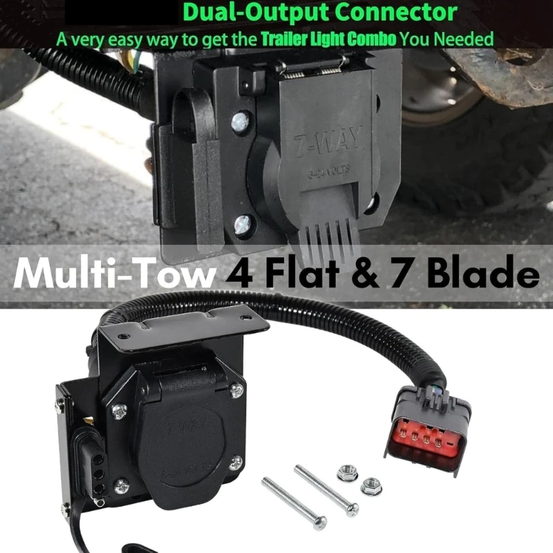 H3CE Quick Install Trailer Harness 10P To Double 4+7 Pin Connector Dust Protected