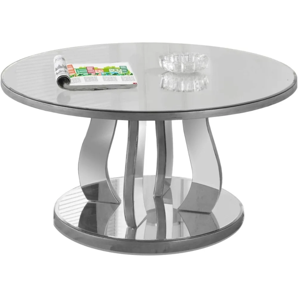 

Accent Cocktail Coffee Table, Brushed Pewter