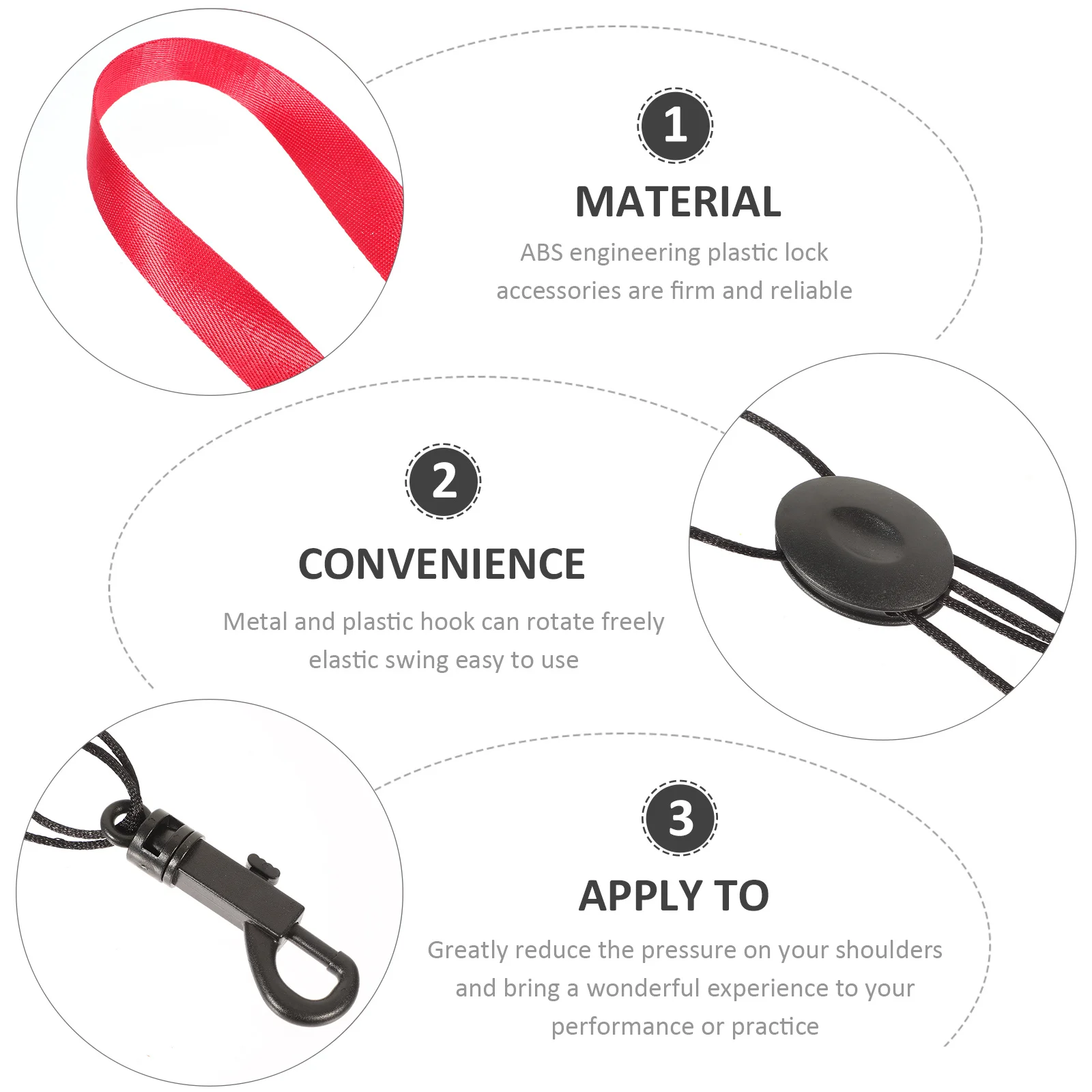 

Saxophone Neck Strap Durable Comfortable Nylon Adjustable Sax Belt Thickened Ribbon Relieve Neck Pressure Practical Sax