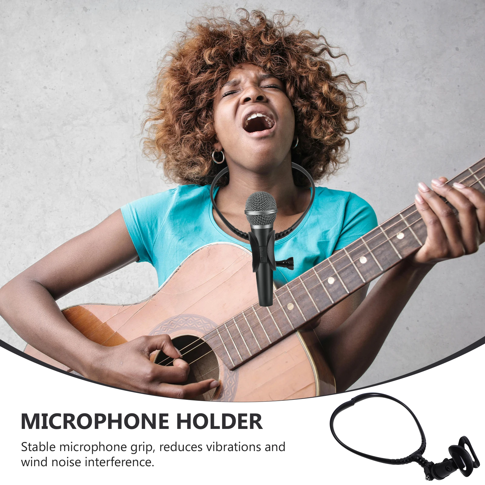 

Microphone Neck Mount Adjustable Neck Hanging Microphone Holder - Hands Free Mic Rack For Singing Hosting Outdoor Live Streaming