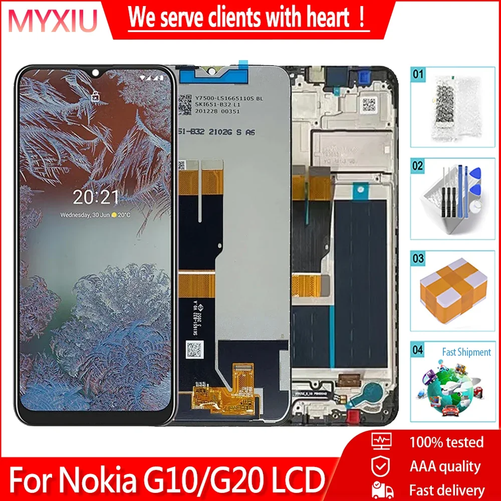 For Nokia G10 TA-1334 TA-1351 TA-1346 LCD Display Touch Screen Digitizer Replacement For Nokia G20 LCD With Frame