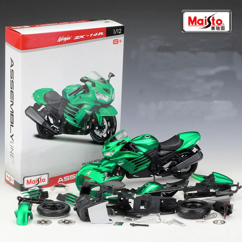 แบรนด์1:12 KX450F ZX6R ZX-14R ของ Maisto ของสะสมโมเดลรถจักรยานยนต์จำลองการแข่งแบบทำมือของขวัญในรถของเล่น