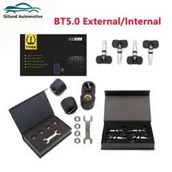For Android iOS BLE TPMS Car Tire Pressure Sensor Waterproof Internal External Alarm Tire Pressure Sensors Bluetooth 5.0