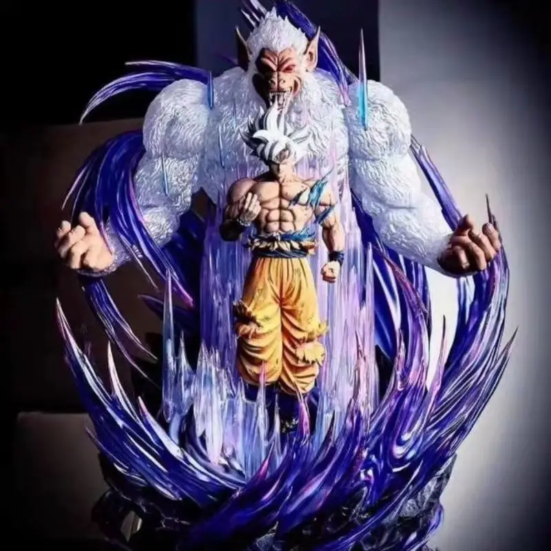 31cm Dragon Ball gran mono rey Son Goku figura de acción ultragrande estatua modelo juego postura de combate ornamento para coleccionistas