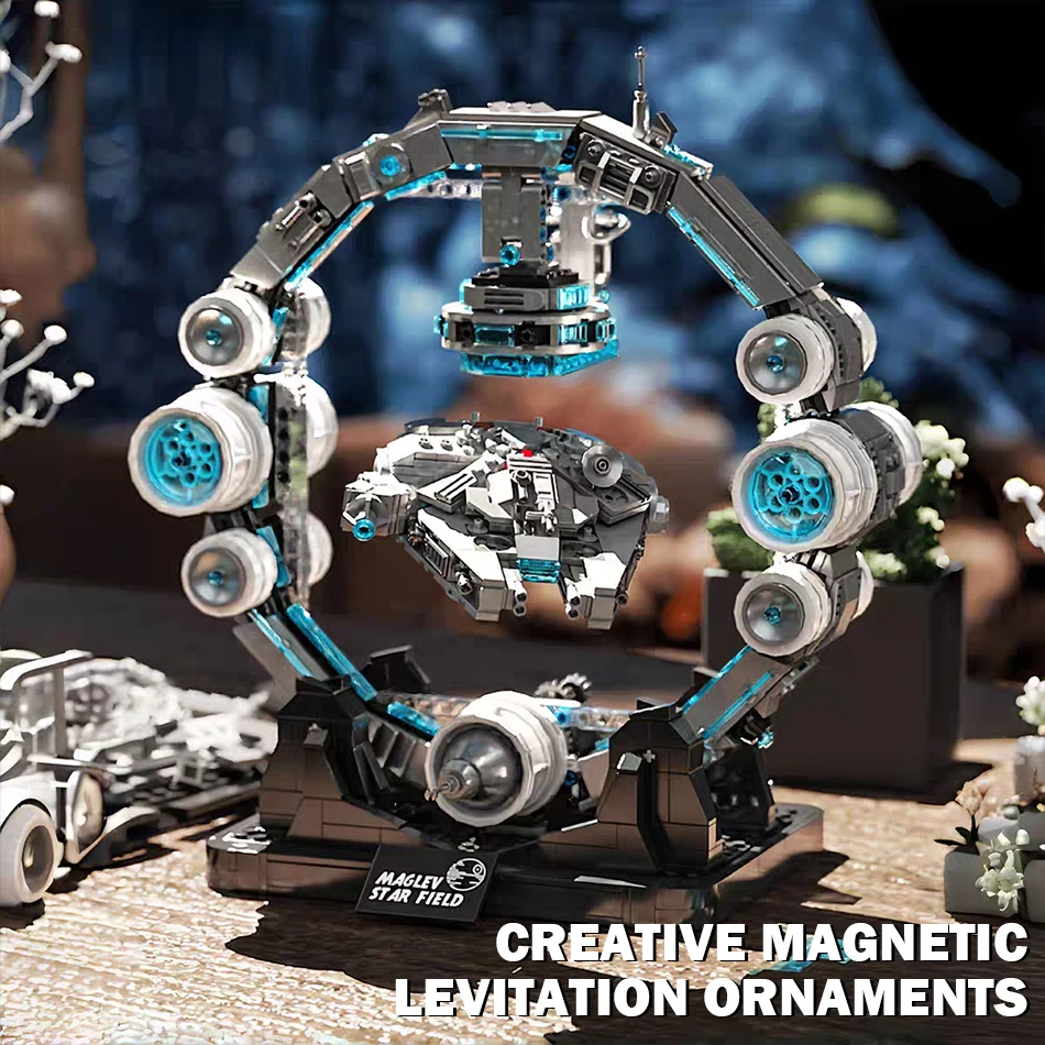 MOC التقنية ماجليف فالكون سفينة الفضاء اللبنات المغناطيسي تعليق حرب الفضاء مركبة فضائية الطوب اللعب الحلي هدايا الاطفال
