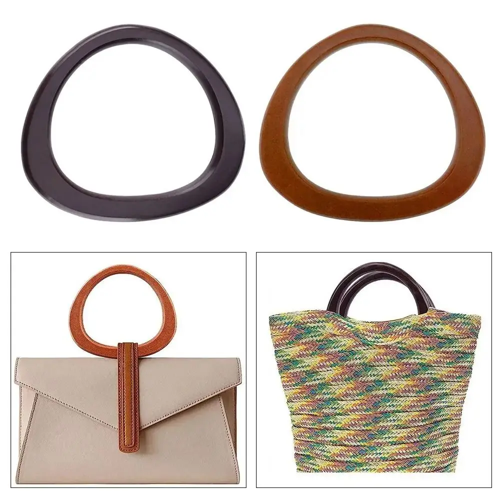 

Detachable Solid Color Wooden Bag Handles Replacement D Shape Box Handle Wood Shoulder Bag Strap Lady