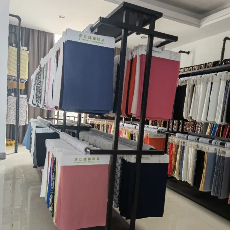 Fabric elevator display rack Floor-to-ceiling mid-island cloth board shelf Double-sided two-layer clothing fabric sample display