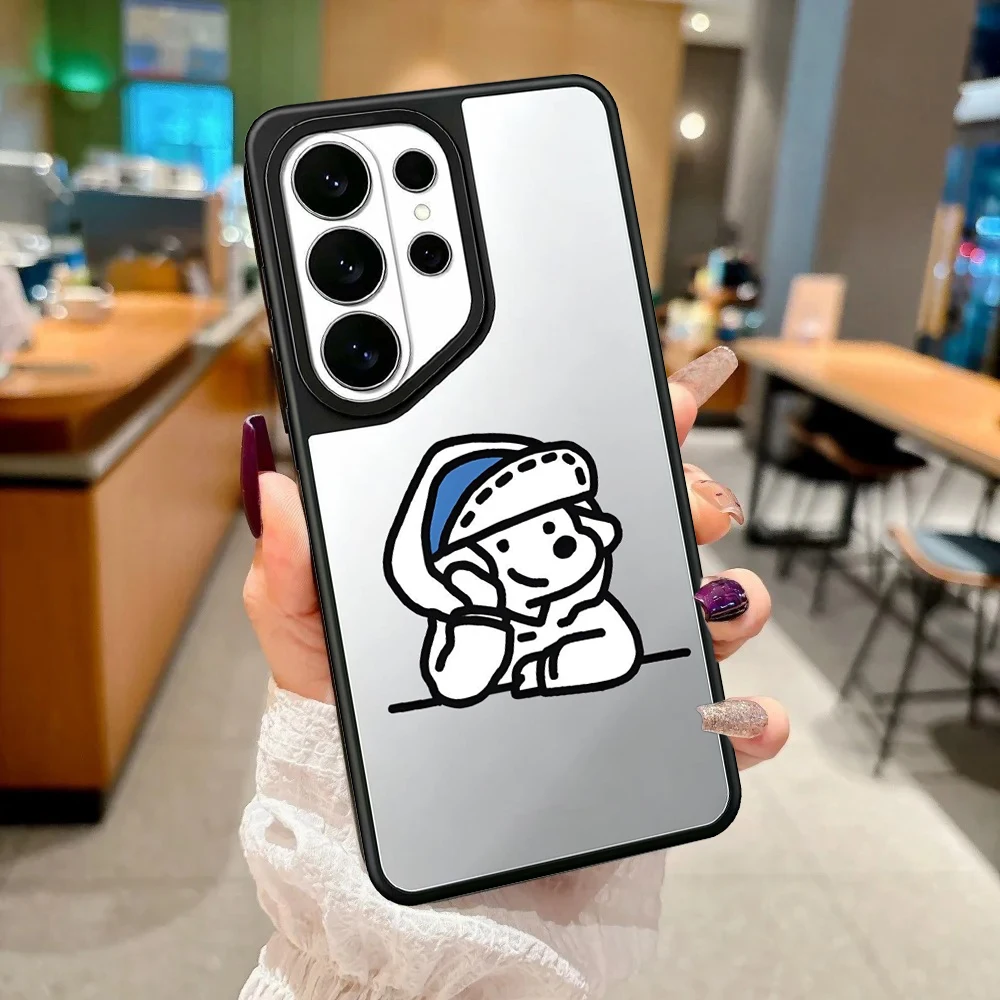 Cartoon Sports Dog Mirror Surface Magnetic Phone Cover for Samsung Galaxy S23 S24 S25 S26 Ultra S26+ Plus Case