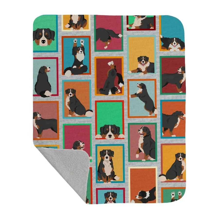 Bernese Mountain Dog Quilted Blanket 50x60 Artwork Pattern Soft Lightweight Throw Blanket for Bed Couch Sofa