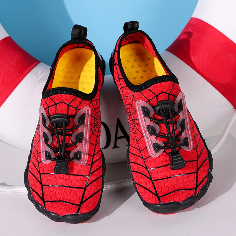 Kids Aqua Shoes Beach Diving Shoes Drifting Equipment Quick Drying Breathable Spider Web Design Upstream Footwear Size 28-37